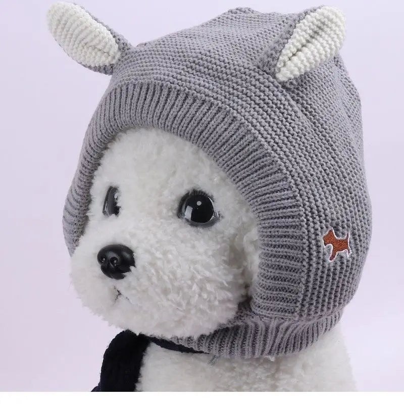 Winter Warm Dog Hat Ear Muffs Noise Protection Windproof Pet Ears Covers Knitted Earmuffs for Small Medium Puppy Accessories