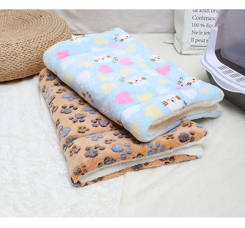 Winter Pet Mat Cat Nest Flannel Kennel Blanket Cat Pad Pet Bed