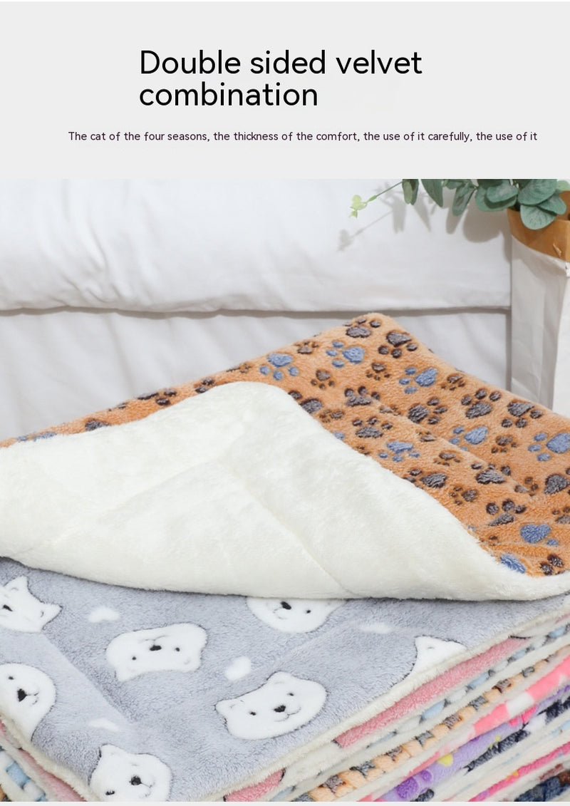 Winter Pet Mat Cat Nest Flannel Kennel Blanket Cat Pad Pet Bed