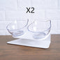 Non Slip Double Cat Bowl with Raised Stand Pet Food Cat Feeder Protect Cervical Vertebra Dog Bowl Transparent Pet Products