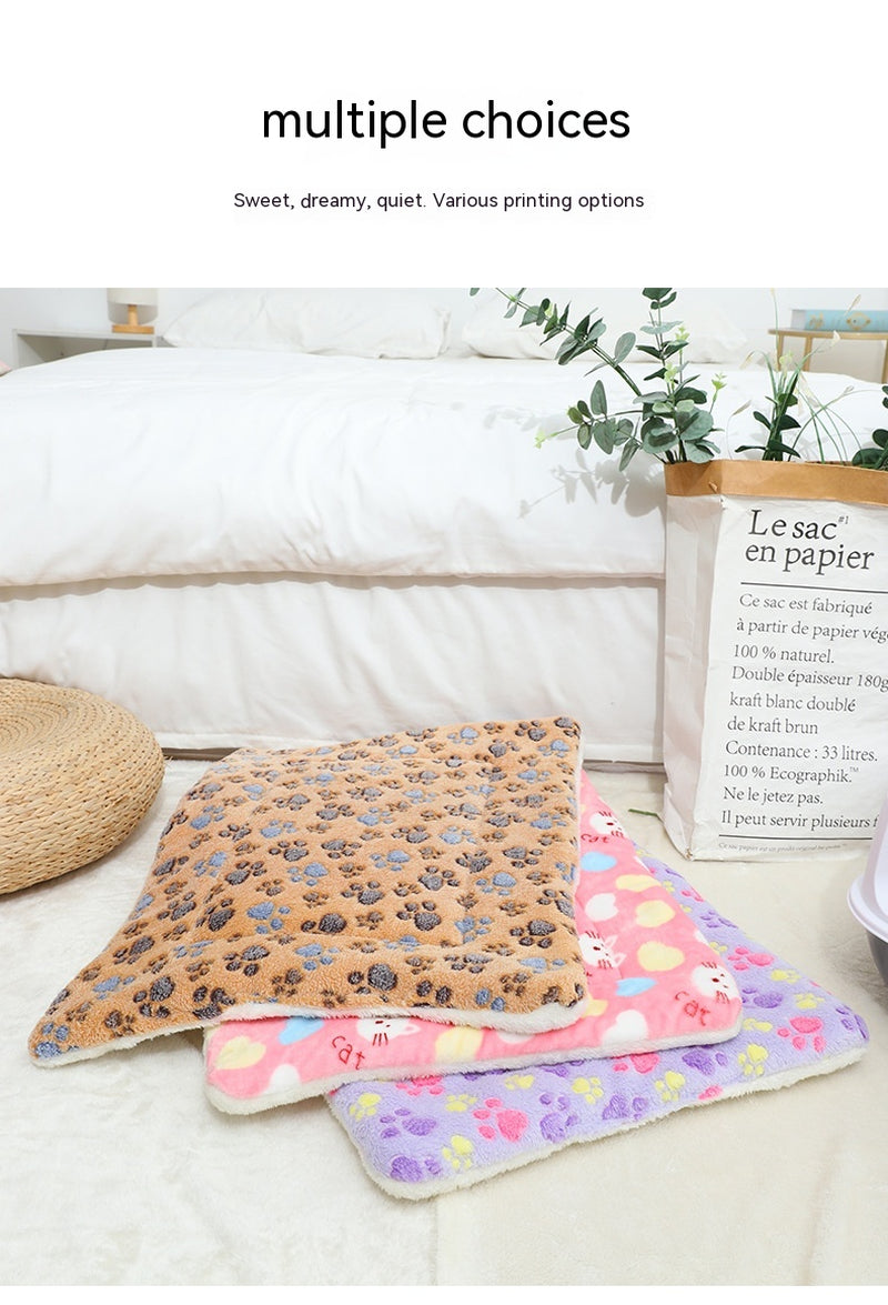 Winter Pet Mat Cat Nest Flannel Kennel Blanket Cat Pad Pet Bed