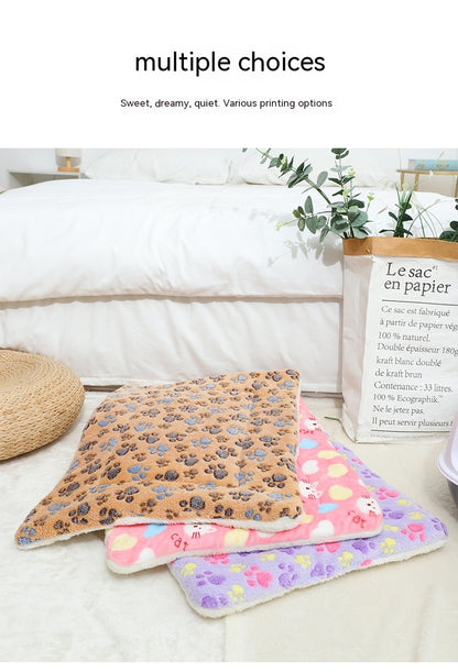 Winter Pet Mat Cat Nest Flannel Kennel Blanket Cat Pad Pet Bed