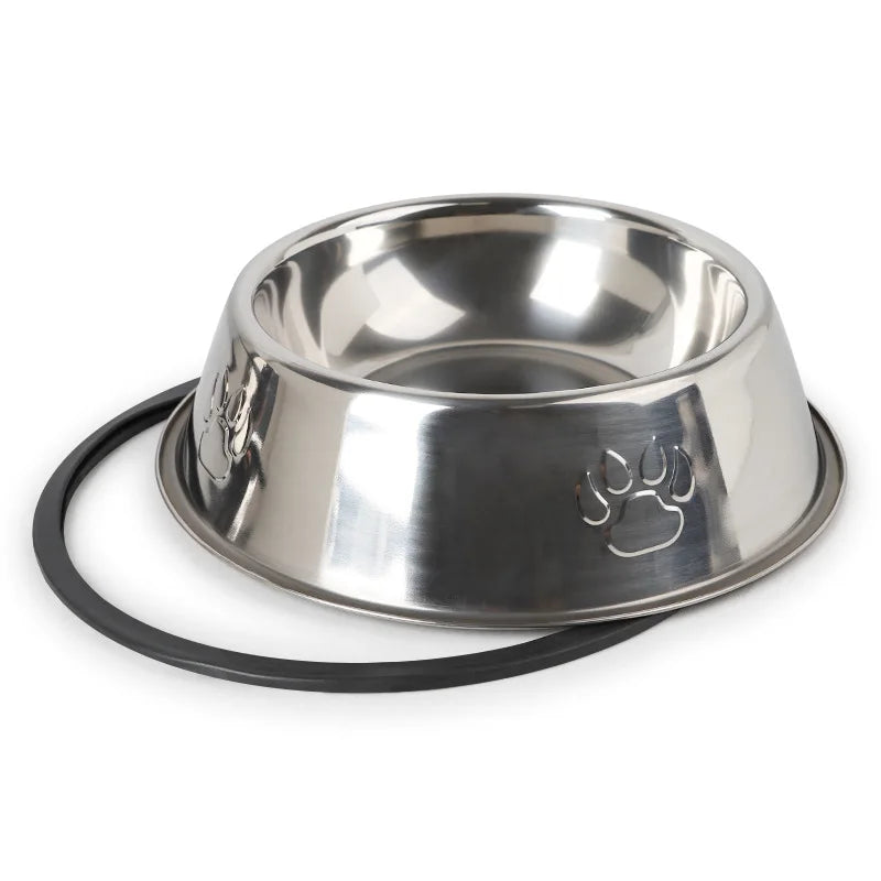 Quality Paw Stainless Steel Pet Dog Bowl Feeder Skidproof Anti-Ant Shape Cat Dog Bowls Food Accessories Pet Supplies 6 Sizes