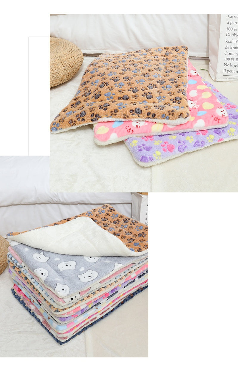 Winter Pet Mat Cat Nest Flannel Kennel Blanket Cat Pad Pet Bed