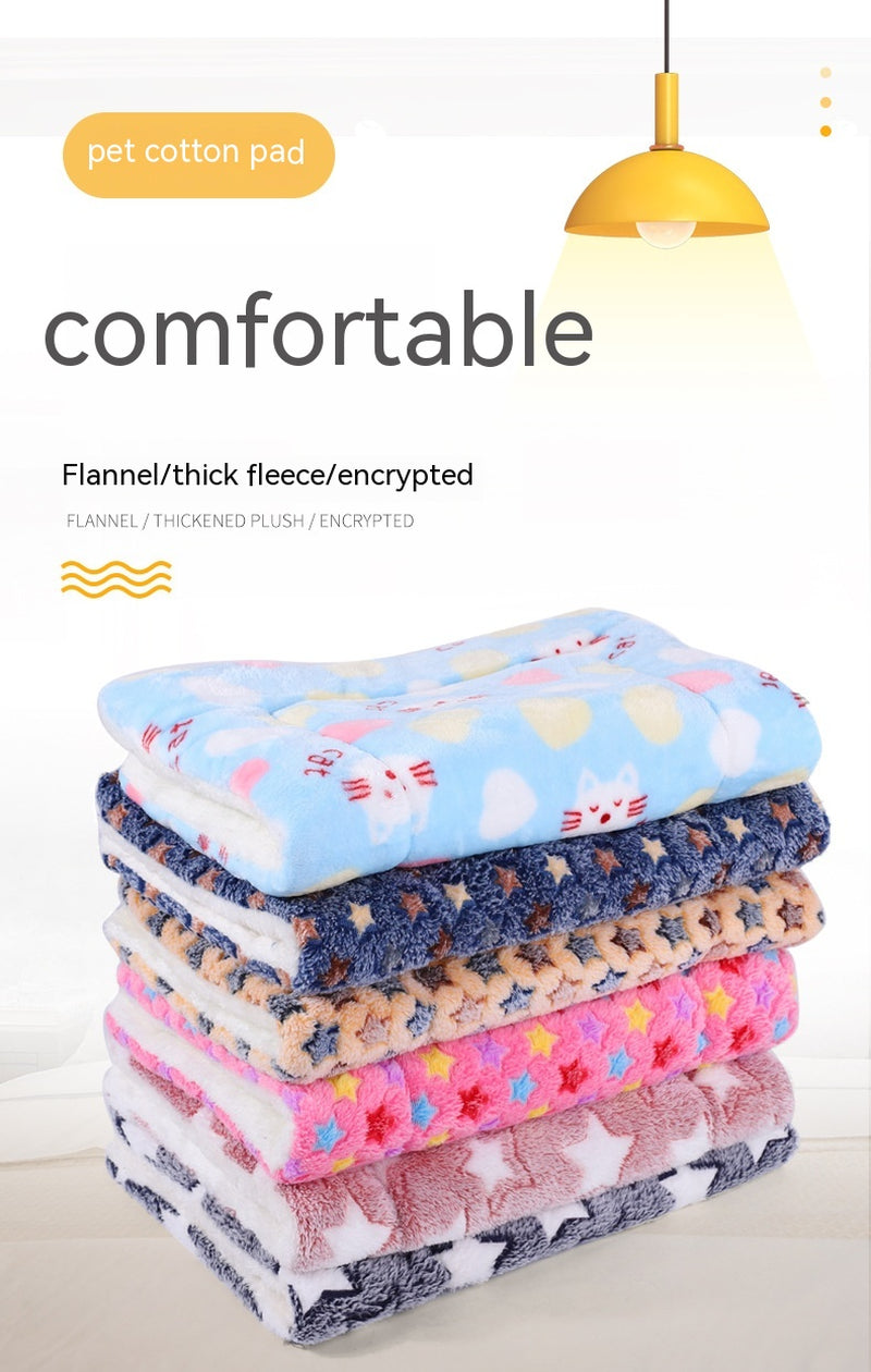 Winter Pet Mat Cat Nest Flannel Kennel Blanket Cat Pad Pet Bed