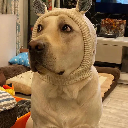 Winter Warm Dog Hat Ear Muffs Noise Protection Windproof Pet Ears Covers Knitted Earmuffs for Small Medium Puppy Accessories