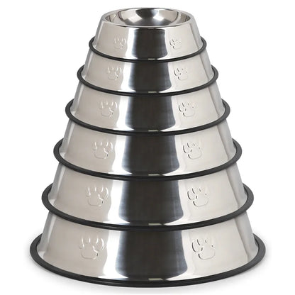 Quality Paw Stainless Steel Pet Dog Bowl Feeder Skidproof Anti-Ant Shape Cat Dog Bowls Food Accessories Pet Supplies 6 Sizes