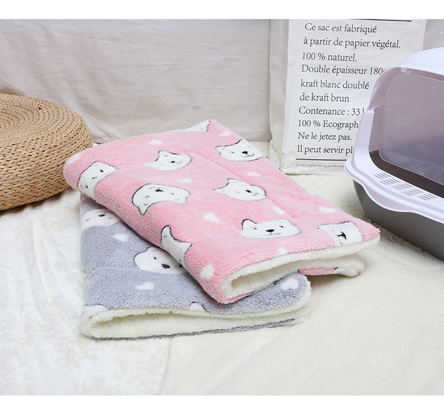 Winter Pet Mat Cat Nest Flannel Kennel Blanket Cat Pad Pet Bed