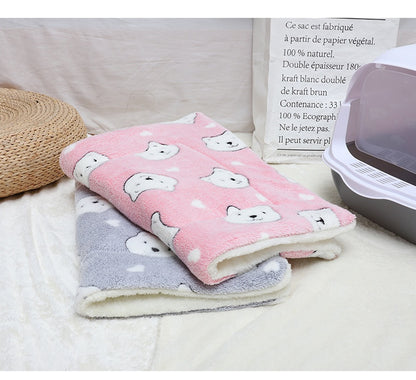Winter Pet Mat Cat Nest Flannel Kennel Blanket Cat Pad Pet Bed