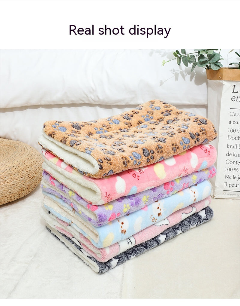 Winter Pet Mat Cat Nest Flannel Kennel Blanket Cat Pad Pet Bed
