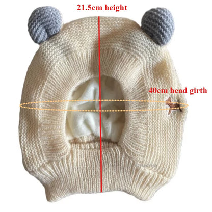 Winter Warm Dog Hat Ear Muffs Noise Protection Windproof Pet Ears Covers Knitted Earmuffs for Small Medium Puppy Accessories